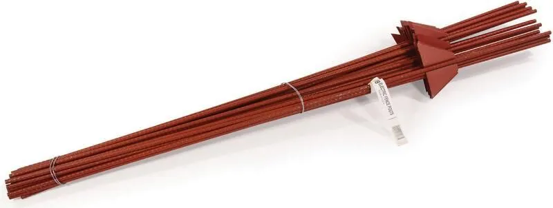 The Painted Electric Fence Post is made of 3/8” ridged rebar. It measures 48” long.