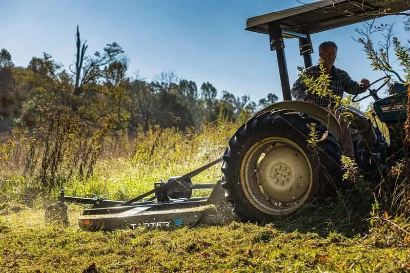 Tarter’s 300 Series 6’ Rotary Cutter is being used to mow backfields with 6 foot cutting width.