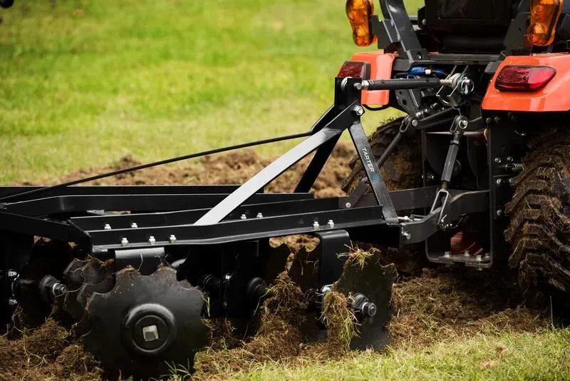 Tarter’s 100 Series 5 ft. Disc Harrow being used to create food plot with heavy duty notched blades.