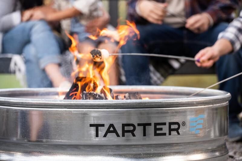 Close up on marshmallows being roasted on a fire in Tarter’s Fire Ring